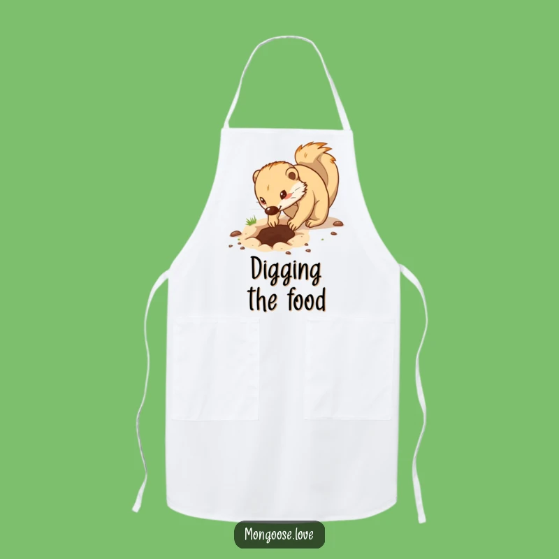 Funny Determined Mongoose Digging Apron - Kitchen Grit Gift