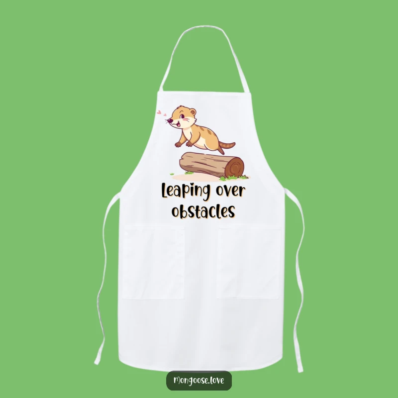 Funny Mongoose Leap Apron - Cheerful Chef Jump Kitchen Gift