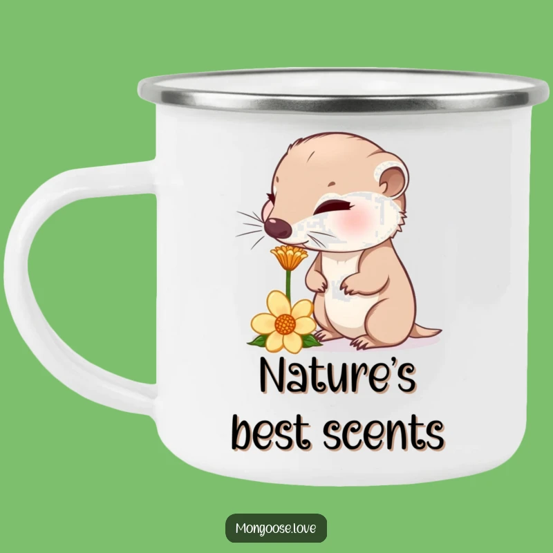Funny Mongoose Flower Camping Mug: Adventure Fuel for Curious Souls