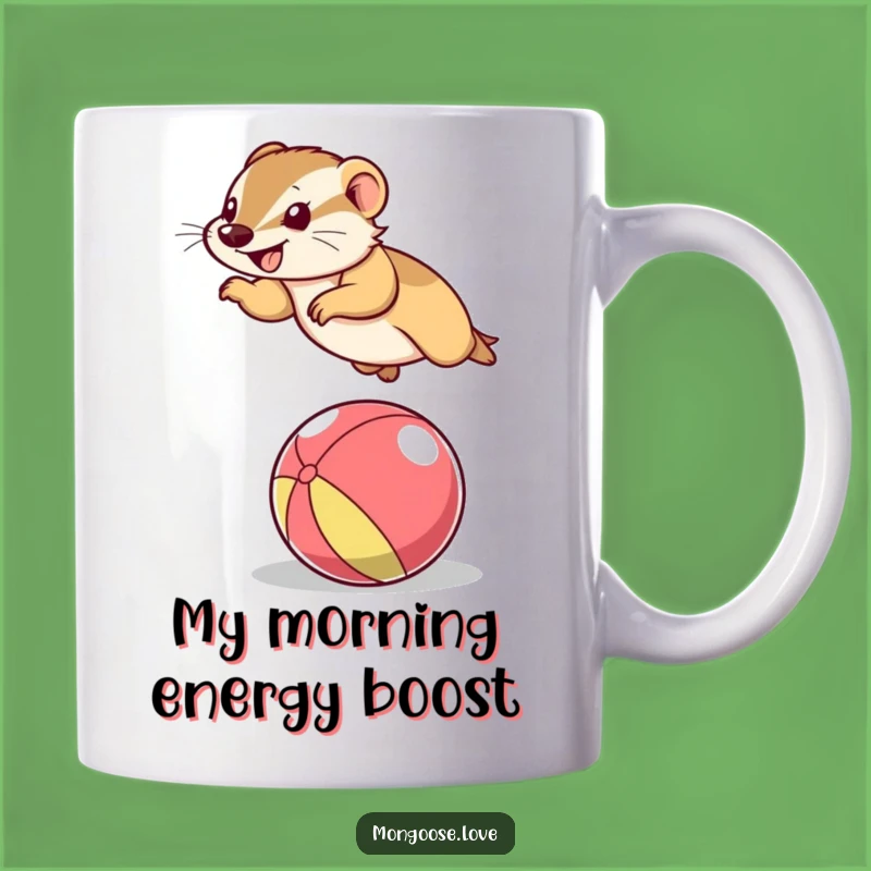 Funny Mongoose Ball Jump Mug: Hilarious Animal Action, Perfect Gift for Laughter