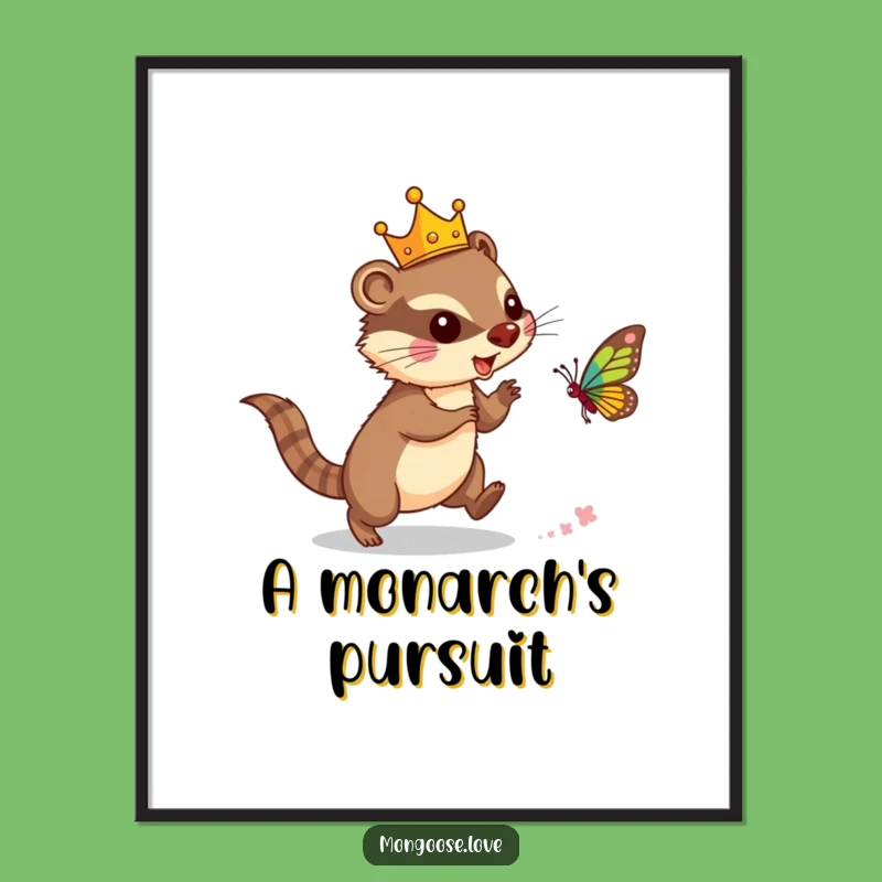 Funny Mongoose Crown Digital Art: Royal Whimsy for Your Space!