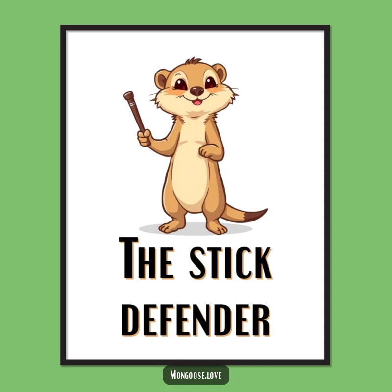 Funny Brave Mongoose Digital Art: Courage for Your Walls!