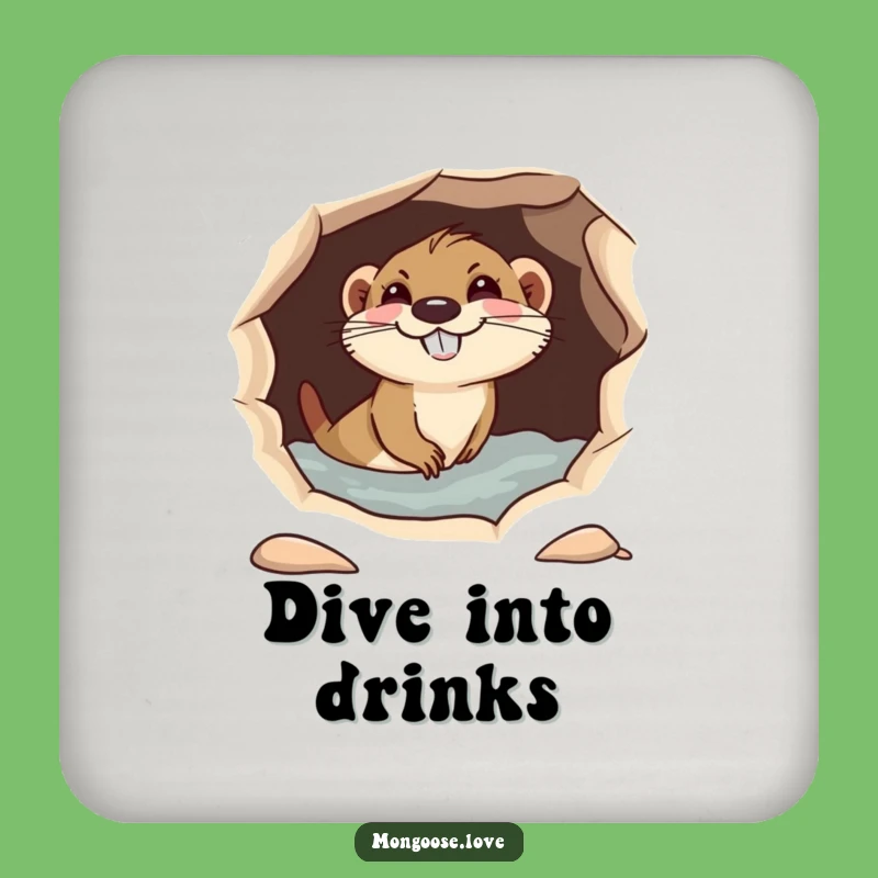 Funny Mongoose Diving Drink Coaster: Add Mischievous Charm to Your Drinks