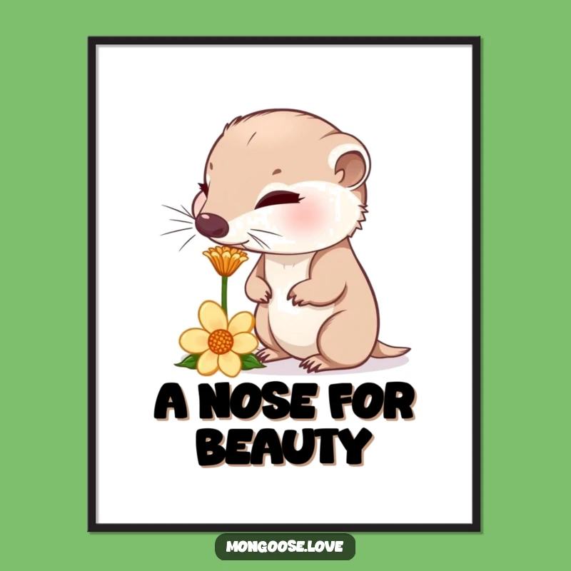 Funny Mongoose Flower Poster: Add Curious Art to Your Walls