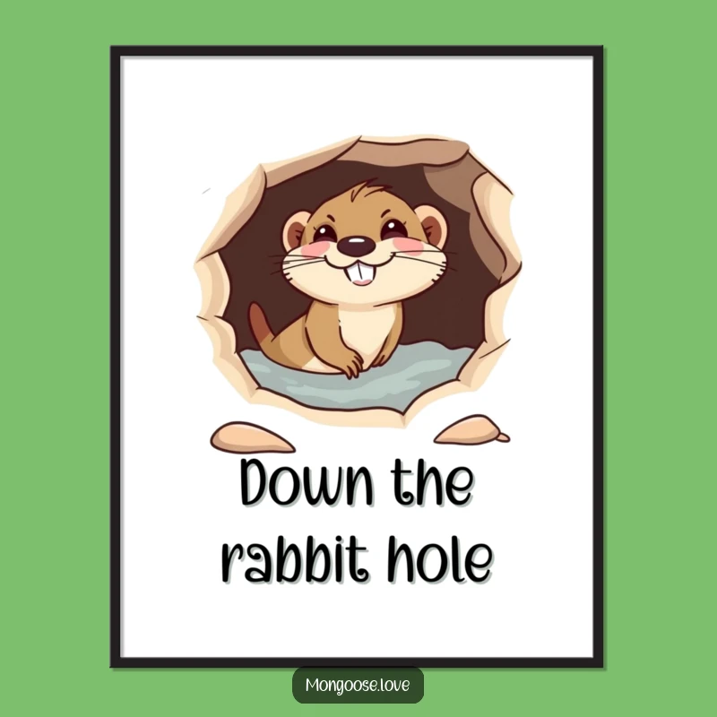 Funny Mongoose Diving Poster: Add Mischievous Art to Your Walls
