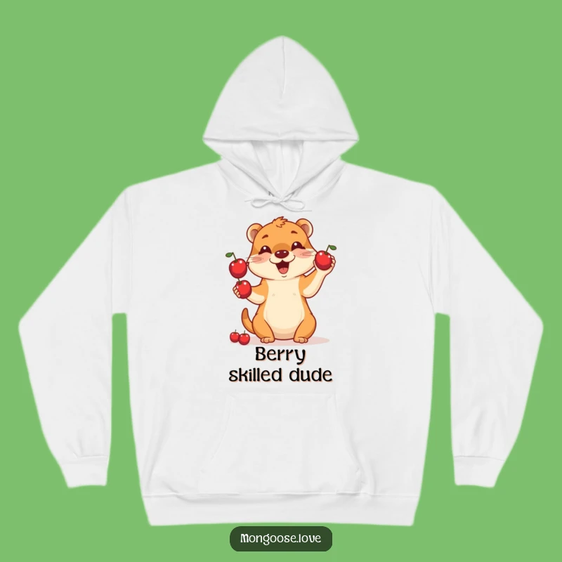 Cozy Funny Mongoose Juggling Berries Hoodie - Warm & Comical Gift