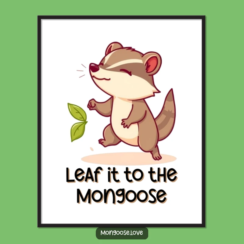 Funny Free Printable Mongoose Wall Art: Graceful Dodging Animal Downloadable Decor