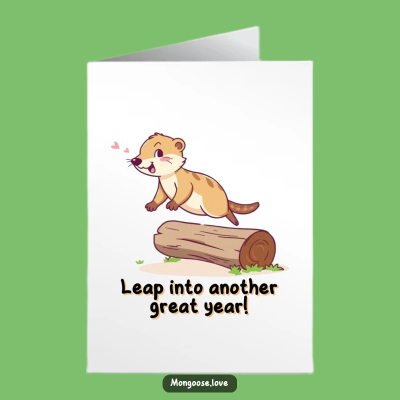 Free Printable Birthday Card: Agile Mongoose Leap Funny Downloadable Gift