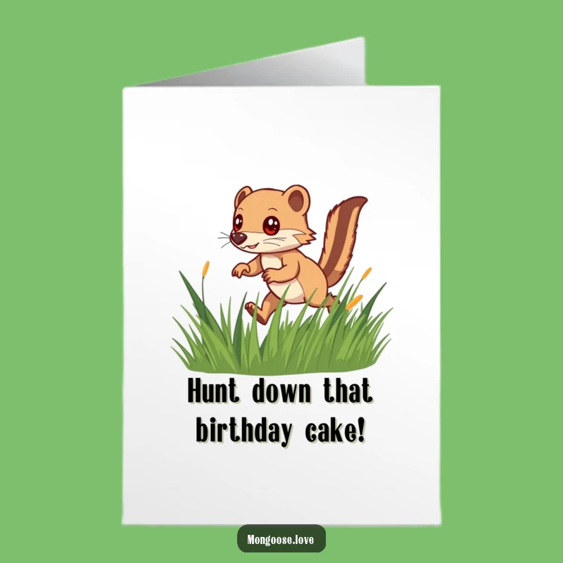 Free Printable Birthday Card: Playful Mongoose Hunt - Funny Birthday Surprise, Downloadable Gift!