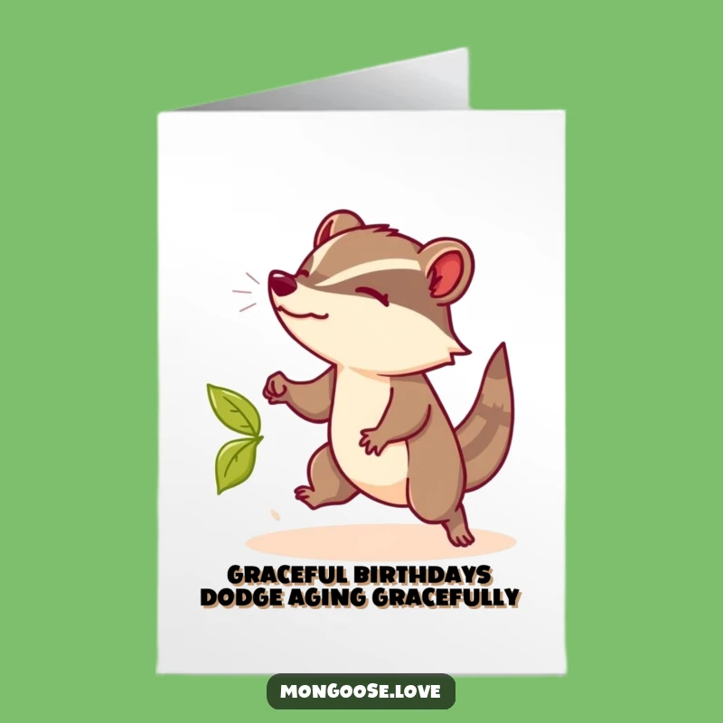Free Printable Mongoose Birthday Card: Graceful Dodging Animal Downloadable Humorous Gift