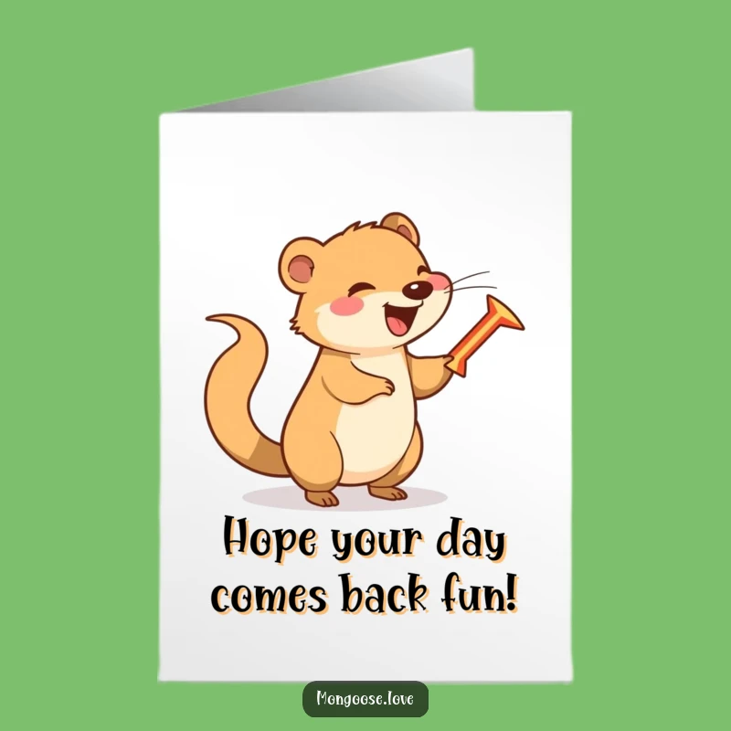 Free Printable Mongoose Birthday Card: Funny Boomerang Tail Spin Downloadable Gift