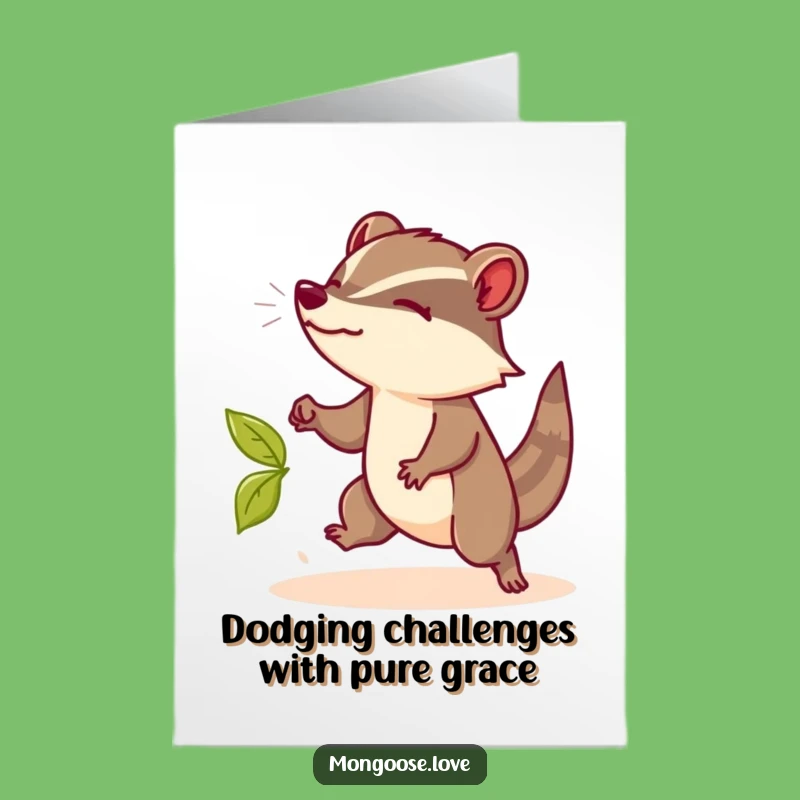 Free Printable Mongoose Congrats Card: Nimble Dodging Animal Downloadable for Success