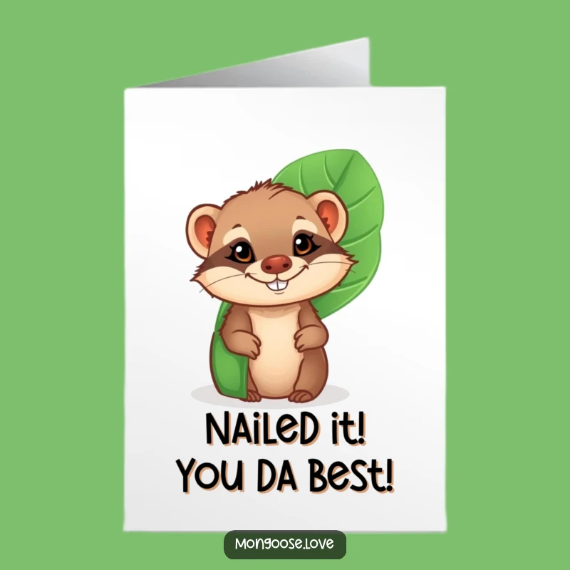 Free Printable Congrats Card: Mongoose Grins Funny Downloadable Gift for Any Occasion