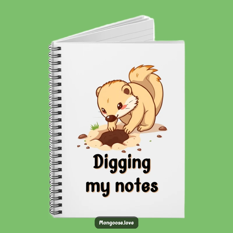 Funny Determined Mongoose Digging Notebook - Plan Your Breakthroughs