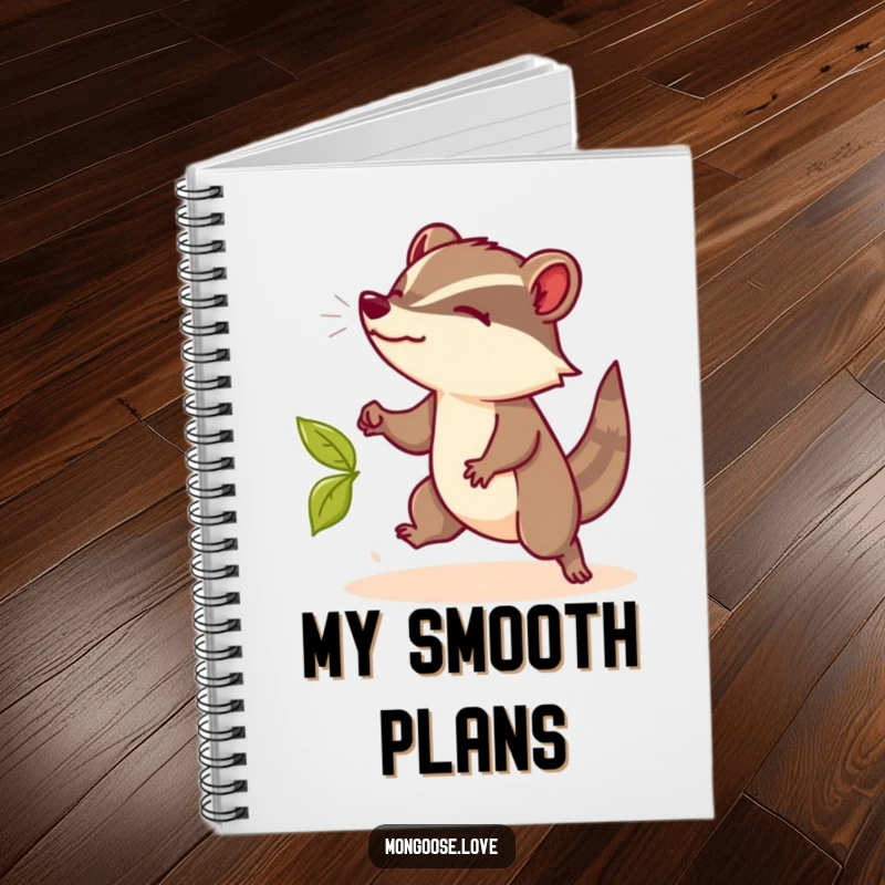 Funny Mongoose Notebook: A notebook with a funny, graceful mongoose dodging a leaf, ideal for funny gifts.