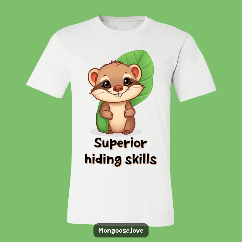 Funny Mongoose Grin T-Shirt - Cheeky Leaf Jungle Animal Tee Gift