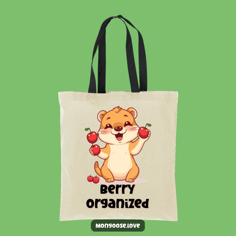 Funny Mongoose Juggling Berries Tote Bag - Chic & Comical Carryall