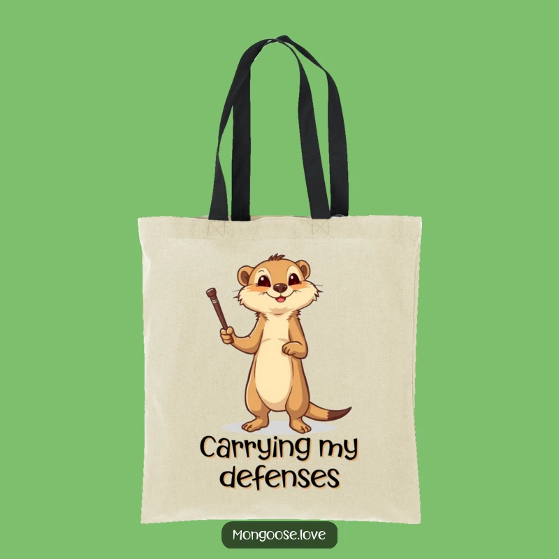 Funny Brave Mongoose Tote Bag: Carry Your Adventures!