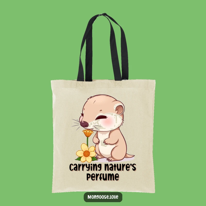 Funny Mongoose Flower Tote Bag: Carry Your Curiosity with Style