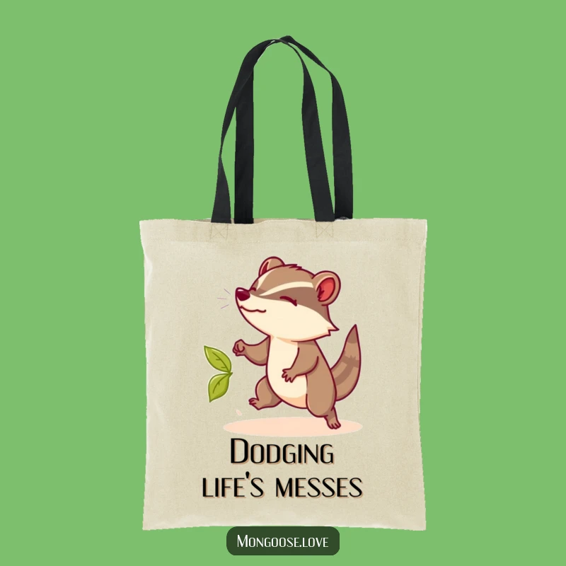 Funny Mongoose Leaf Tote Bag: Chic Accessory, Perfect Humorous Funny Gift